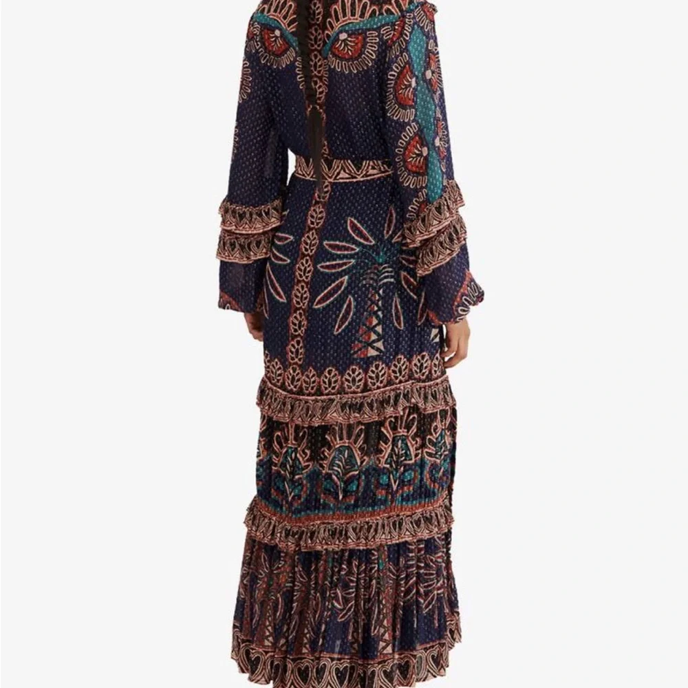 FARM Rio Navy and Coral Long Sleeve Dress - Picture 7 of 10